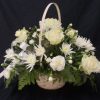 White Rose Basket Flower Arrangement