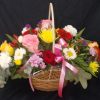 Mixed Rose Basket Flower Arrangement
