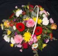 Mixed Rose Basket - Top View
