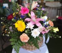 Bright Flower Basket by Dorothy's Florist