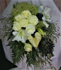 White Roses & Lilies Bouquet - Sympathy & Wedding